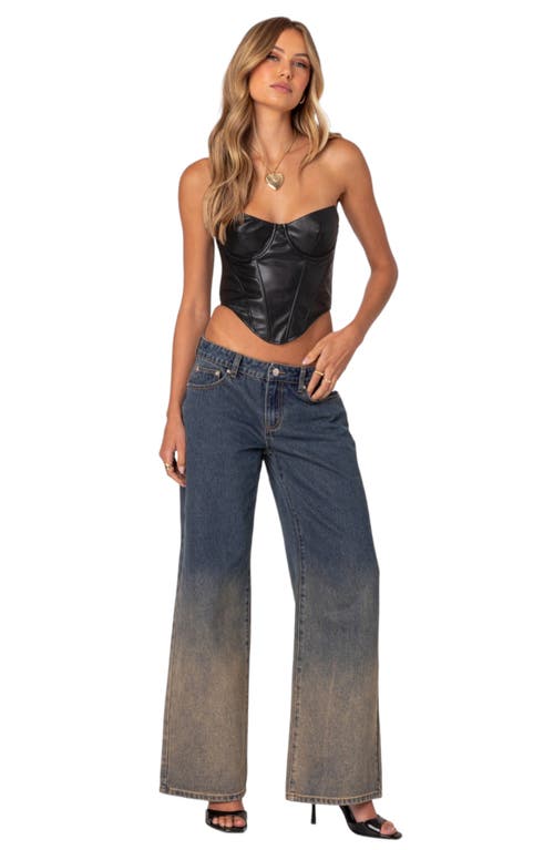 Edikted Aberdeen Faux Leather Cupped Corset In Black