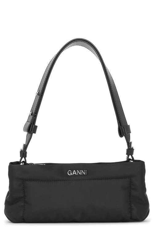 Ganni Pillow Baguette Shoulder Bag in Black