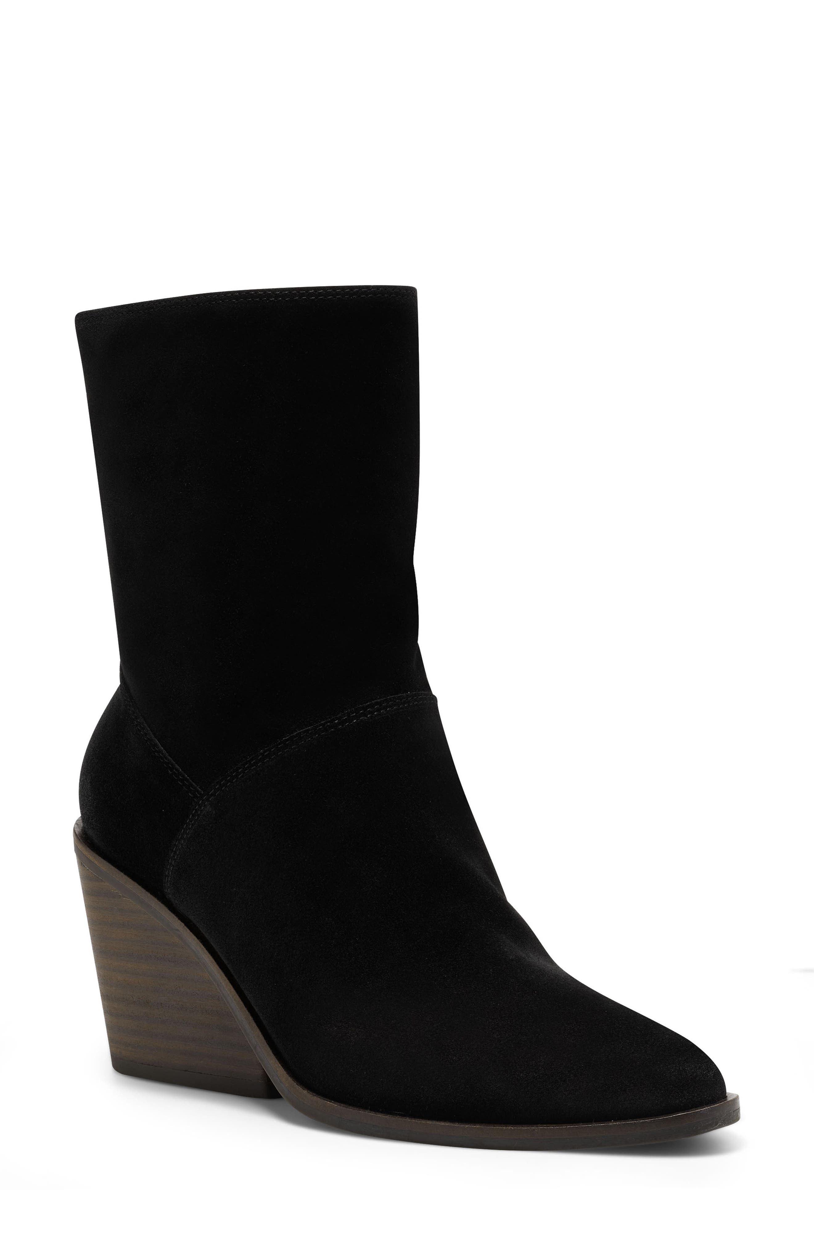 nordstrom black wedge boots