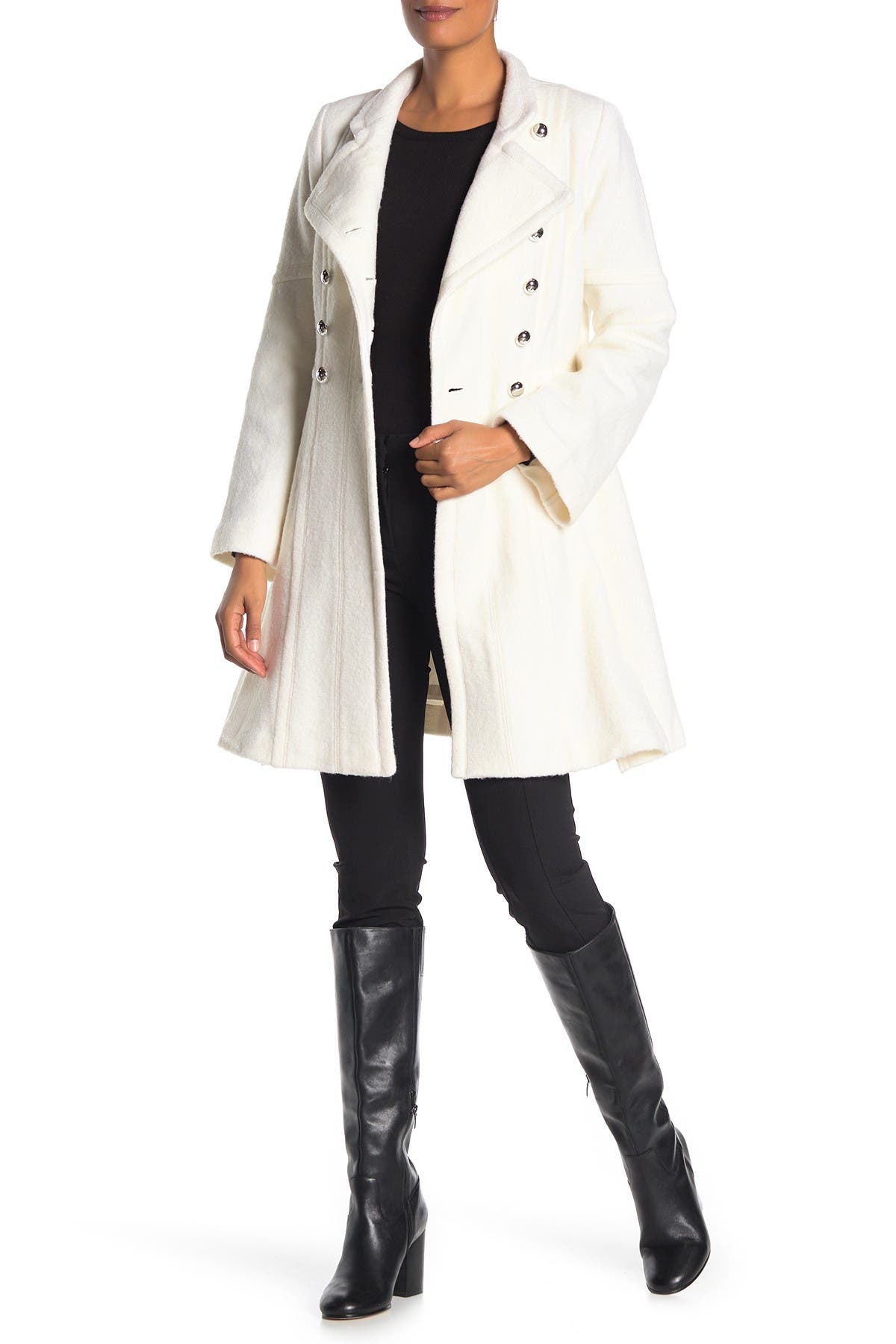 GUESS | Military Double-Breasted Skirted Coat | Nordstrom Rack