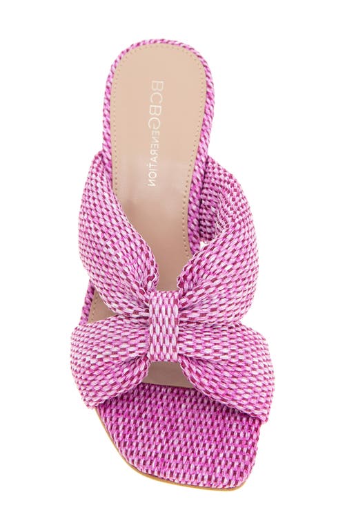 Bcbgeneration Rooba Slide Sandal In Viva Pink Raffia