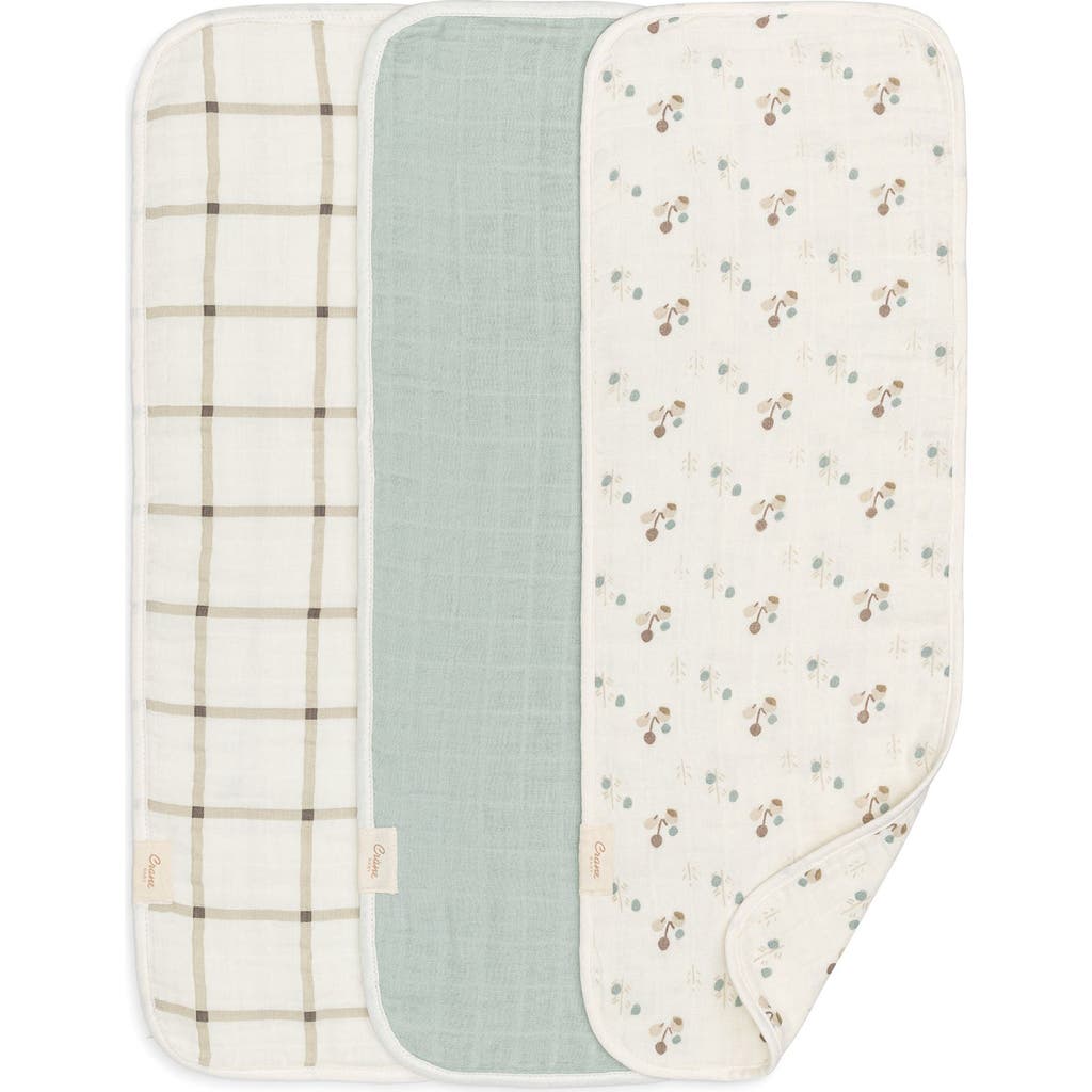 CRANE BABY CRANE BABY 3-PACK ASSORTED ORGANIC COTTON BURP CLOTHS SET