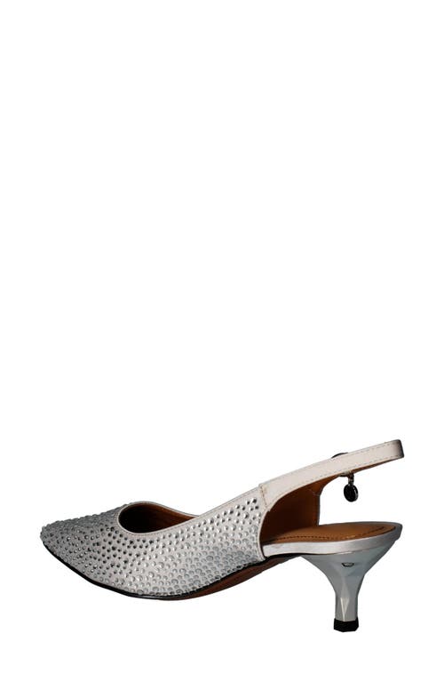 Shop J. Reneé Ferryanne Pointed Toe Slingback Pump In Steel Gray Satin/rhinestones