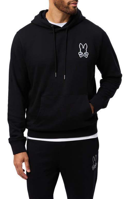 Shop Psycho Bunny Hamilton Logo Fleece Hoodie In Black