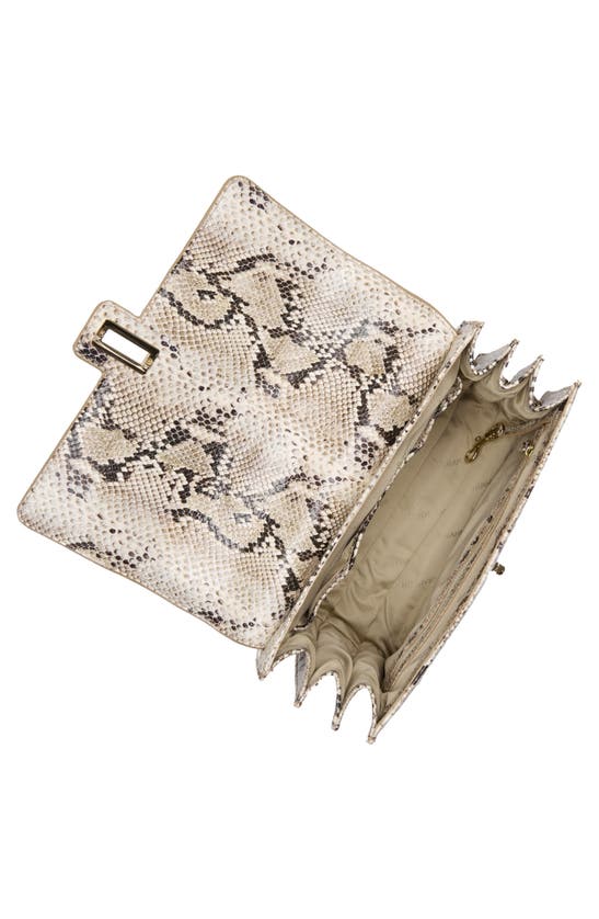 Shop Brahmin Hallie Croc Embossed Leather Top Handle Bag In Beige