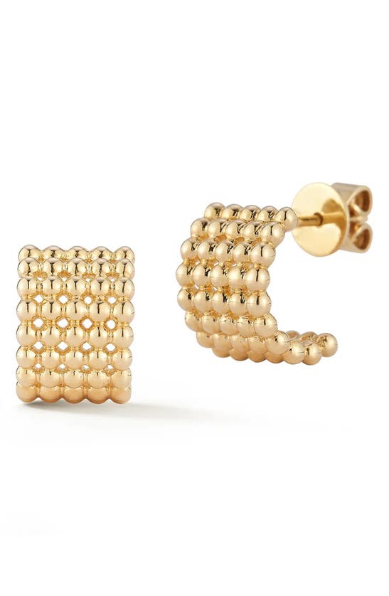 Dana Rebecca Designs Poppy Rae Pebble Hoop Earrings In Yellow Gold