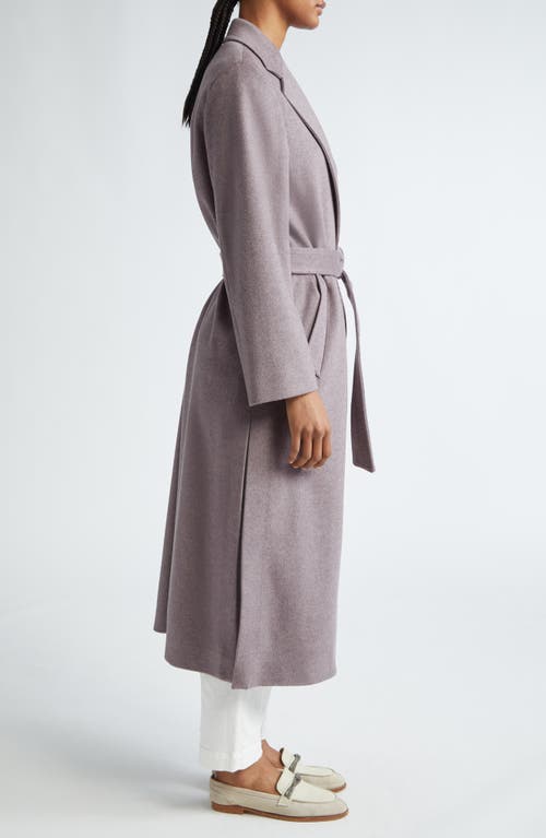 Shop Eleventy Virgin Wool Felt Belted Coat In Viola