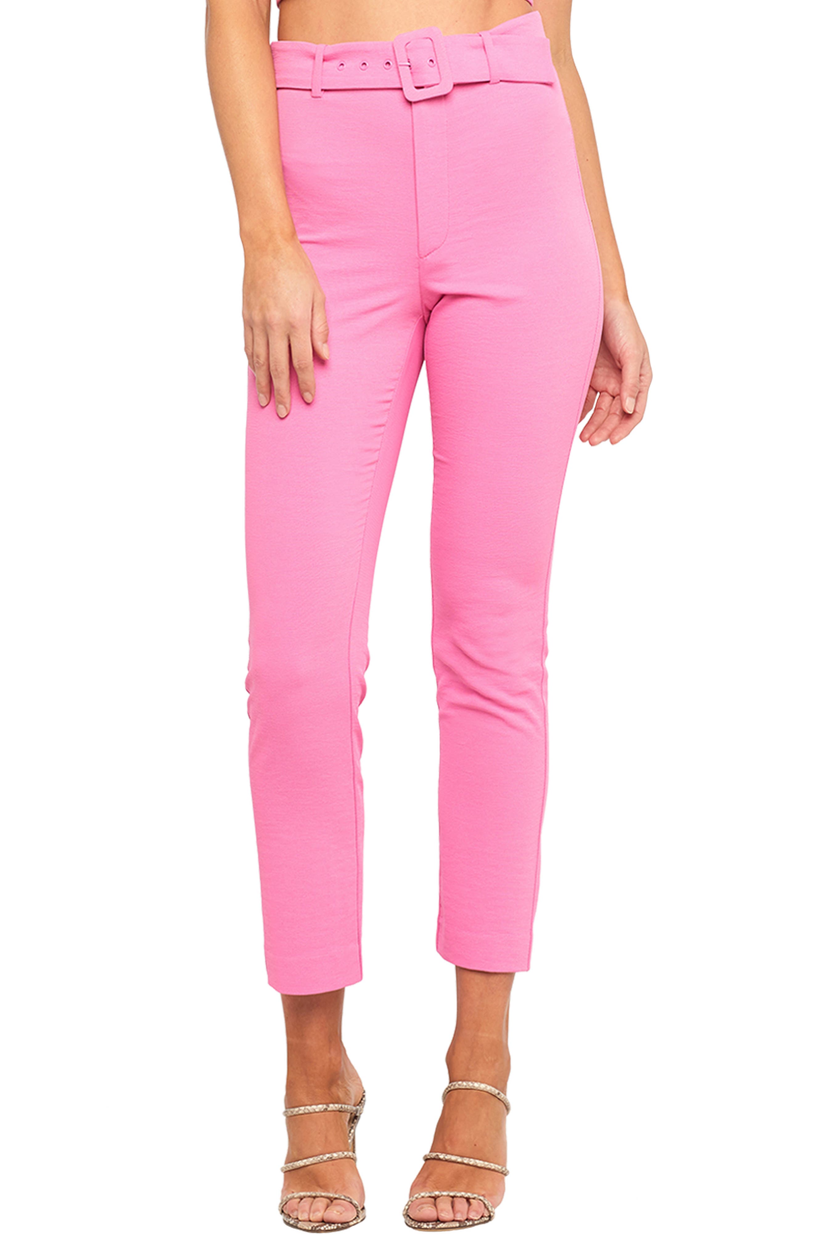 pink buckle pants