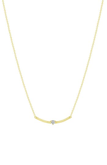 Shop Ron Hami 14k Gold Diamond Bar Necklace In Yellow Gold/diamond