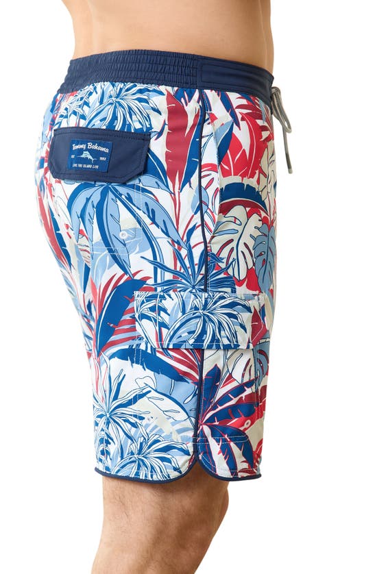 Shop Tommy Bahama Baja Beachside Jungle Fronds 9 Board Shorts In Classic Blue