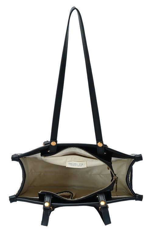 Rachel Zoe Raffia Contrast Tote Bag In Natural/black