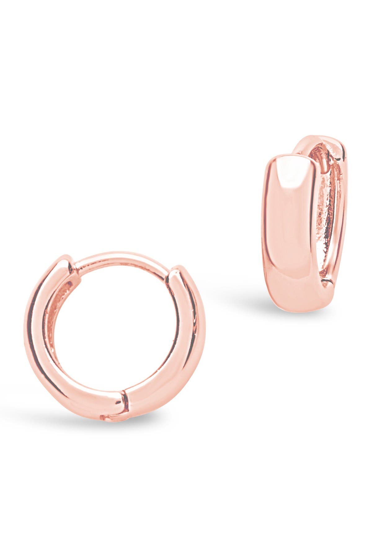 Image of Sterling Forever 14K Rose Gold Vermeil 11mm Micro Huggie Hoop Earrings