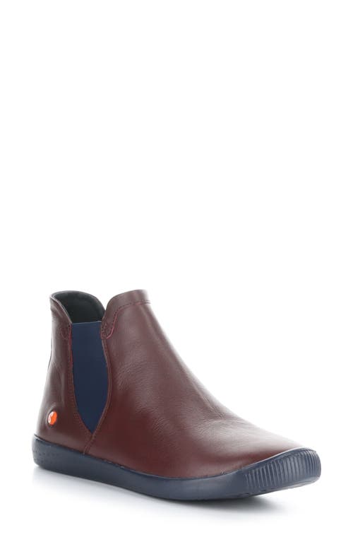 Softinos By Fly London Itzi Chelsea Boot In Dk Red/navy Smooth Leather