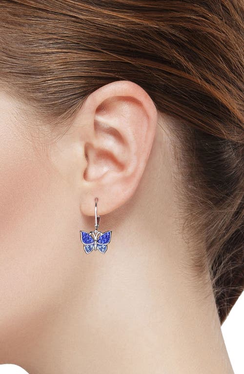 Shop Lily Nily Kids' Crystal Butterfly Earrings In Blue