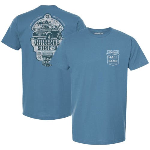 Men's Checkered Flag Light Blue 2023 NASCAR Hall of Fame Shine Retro T-Shirt