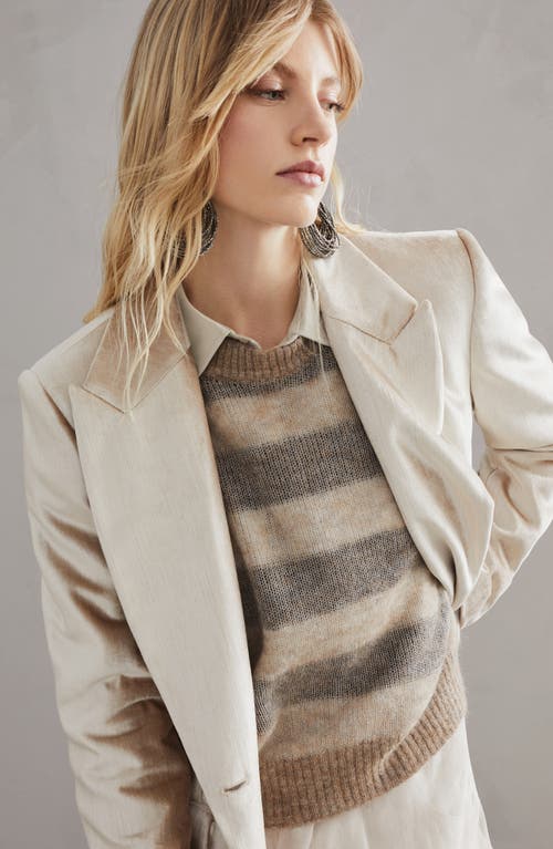 Shop Brunello Cucinelli Velvet Blazer In Rose Gold