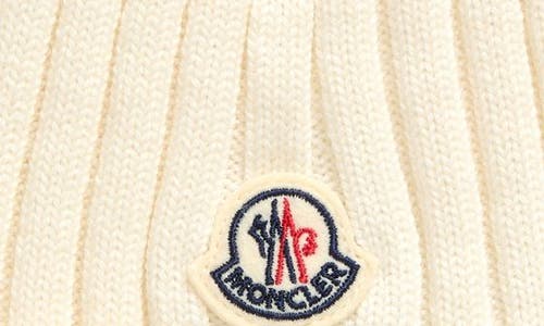 Moncler Rib Wool Beanie In White