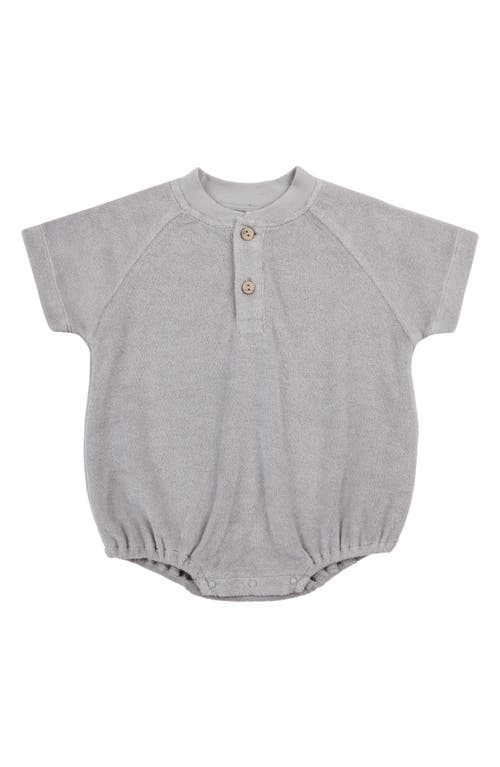 QUINCY MAE Organic Cotton Blend Terry Cloth Henley Bodysuit Periwinkle at Nordstrom,