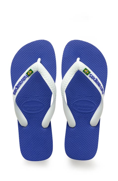 Havaianas Men's Hype Flip Flop Sandals - Day Surf, White/navy Blue
