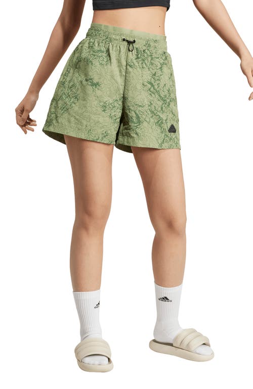 Shop Adidas Originals Adidas City Escape Shorts In Tent Green