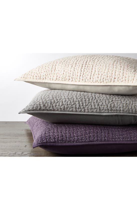 Coyuchi Set Of 2 Hand Stitched Organic Cotton Shams In Slate