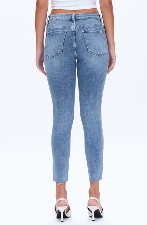 Shop Bayeas Raw Hem Mid Rise Ankle Skinny Jeans In Sky Blue