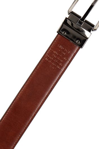 Original Penguin Reversible Leather Belt with Pete Buckle - White