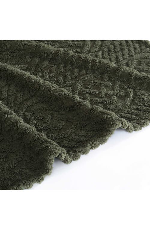 Nautica Declan Sherpa Reversible Throw Blanket In Green