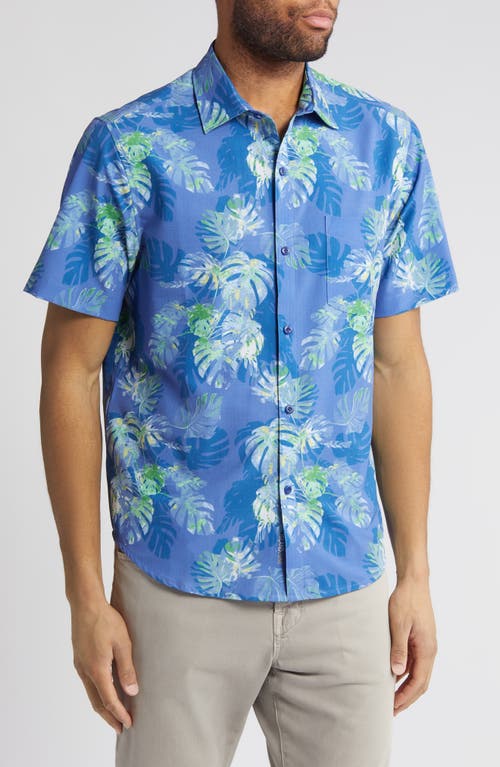 Tommy Bahama Bahama Coast Marina Fronds Short Sleeve Button-Up Shirt in Capri Blue at Nordstrom, Size Small