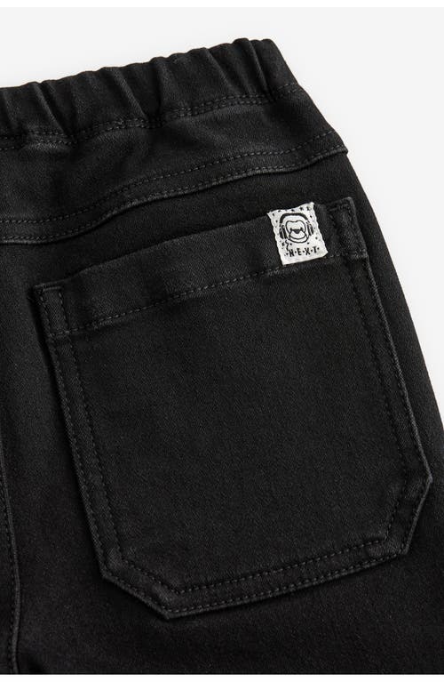 Shop Next Kids' Straight Leg Drawstring Jeans In Black