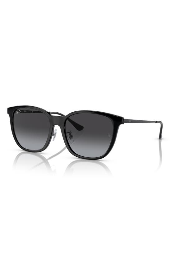 Ray Ban 55mm Gradient Square Sunglasses In Black