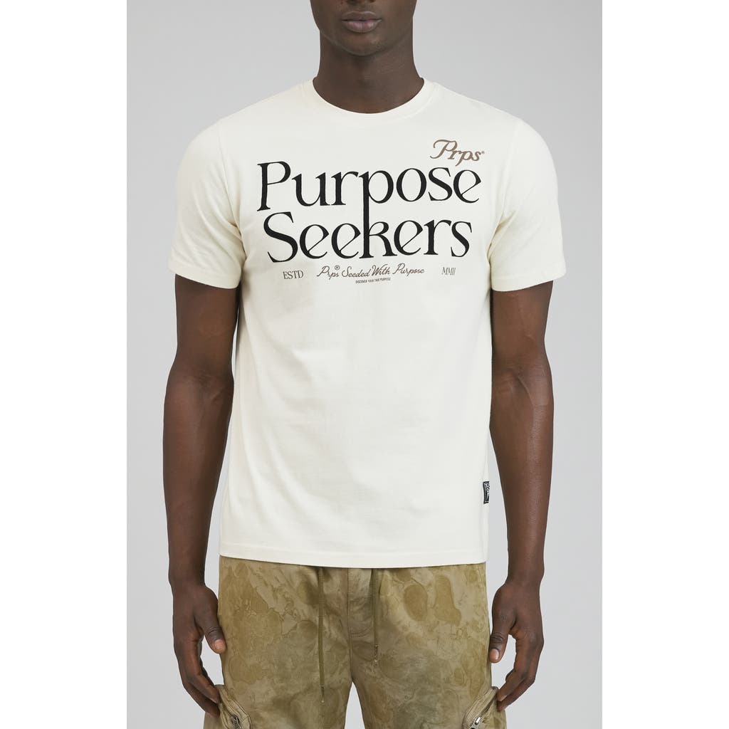Prps Cascade Flocked Graphic T-shirt In White