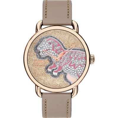 Coach Delancey Rexy Leather Strap Watch,