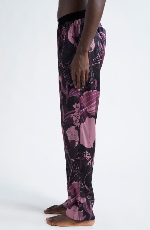 Shop Tom Ford Orchid Print Stretch Silk Pajama Pants In Rosa Scuro Fantasia