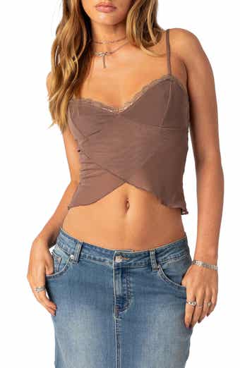 EDIKTED Mercy Sheer Mesh Bra Top