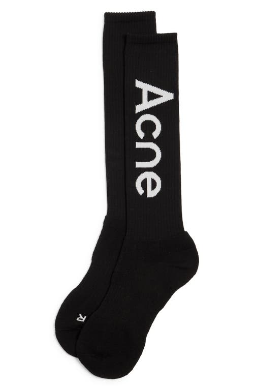 Acne Studios Logo Socks in Black