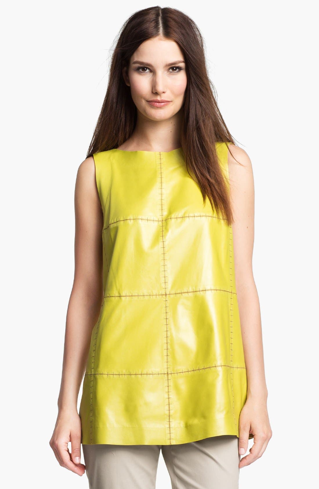 Lafayette 148 New York Shimmer Nappa Leather Tunic Nordstrom