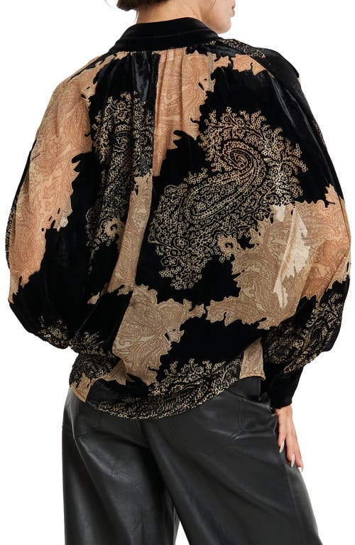 CIEBON CIEBON LEXI PRINT VELVET SHIRT 