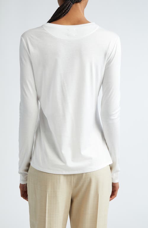 Shop Eleventy Long Sleeve T-shirt In White