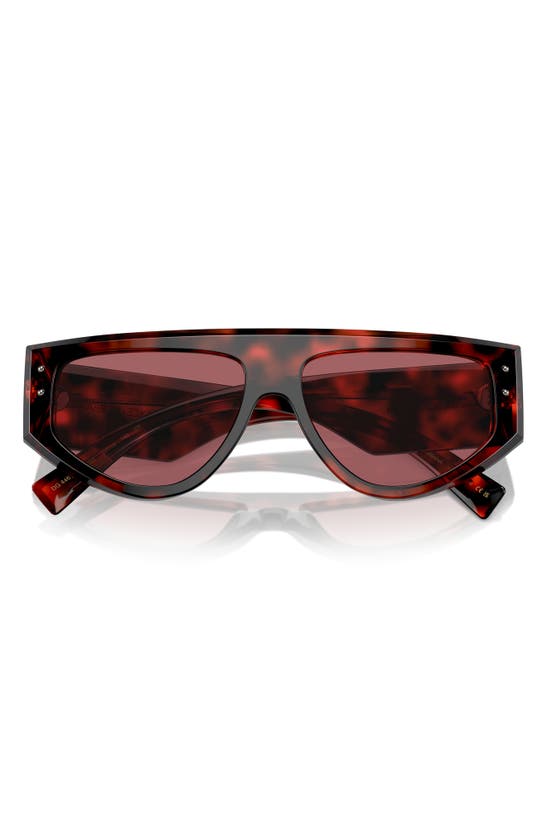 Shop Dolce & Gabbana 57mm Rectangular Sunglasses In Havana Red