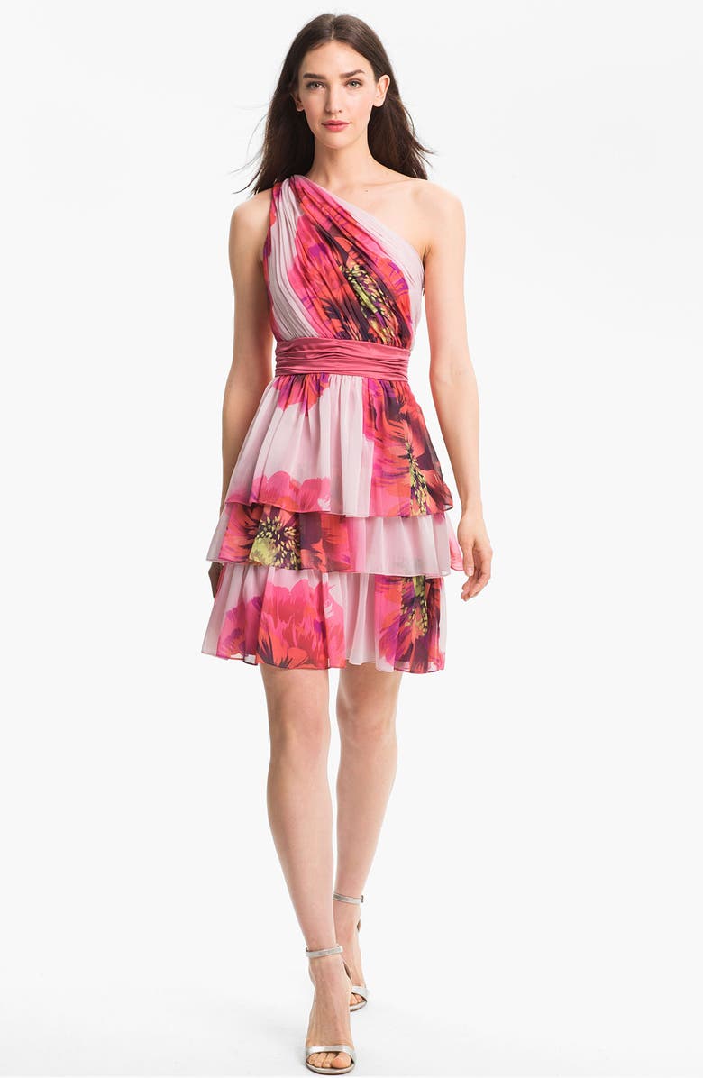 Max & Cleo One Shoulder Tiered Chiffon Dress | Nordstrom