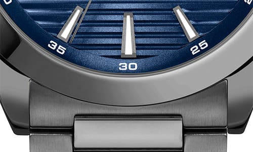 Hugo Boss Men's Strike Quartz Basic Calendar Ionic Plated Grey Steel Watch 41mm In Blue