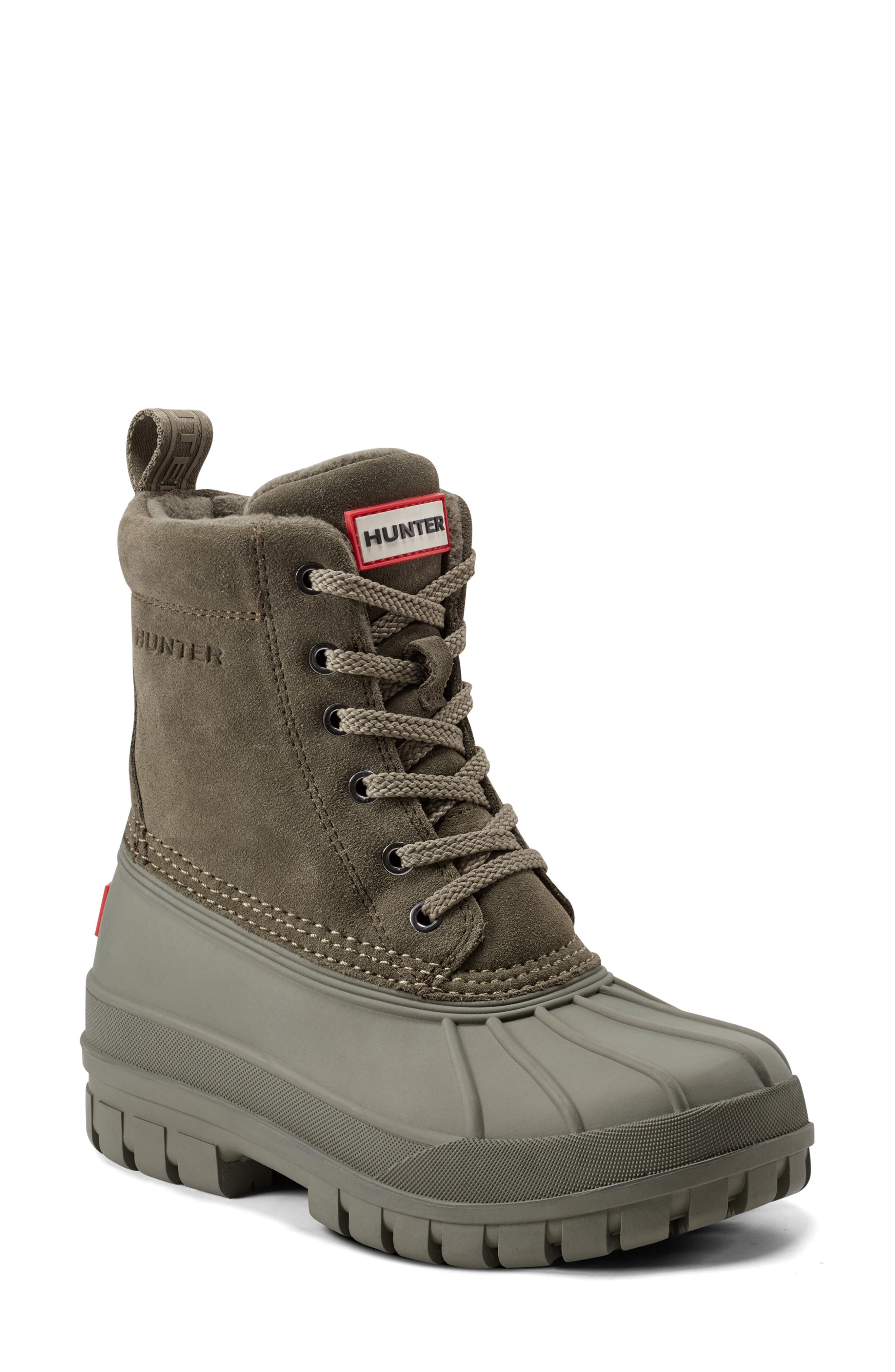 Hunter Sussex Insulated Waterproof Duck Boot in Loch Olive/Loch Olive 