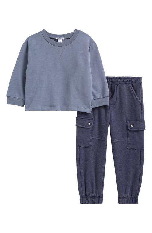 Splendid Sweatshirt & Cargo Joggers Set In Dusk Blue