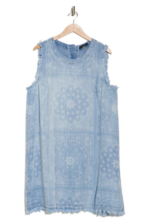 Shop T Tahari Fringe Sleeveless Dress In Bandana Print
