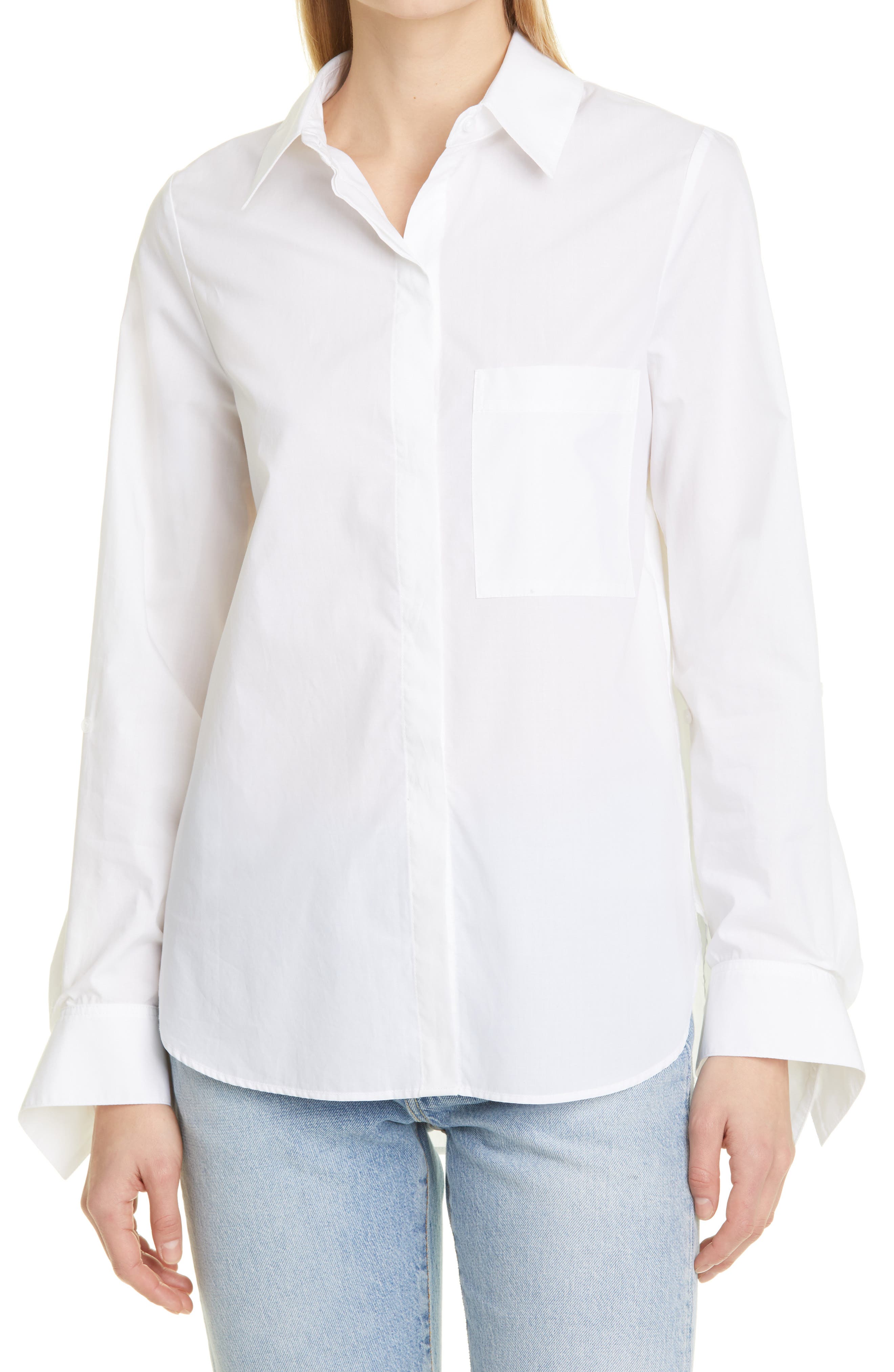 The Boyfriend Cotton Button-Up Shirt in Baby Blue at Nordstrom Nordstrom Clothing Shirts 