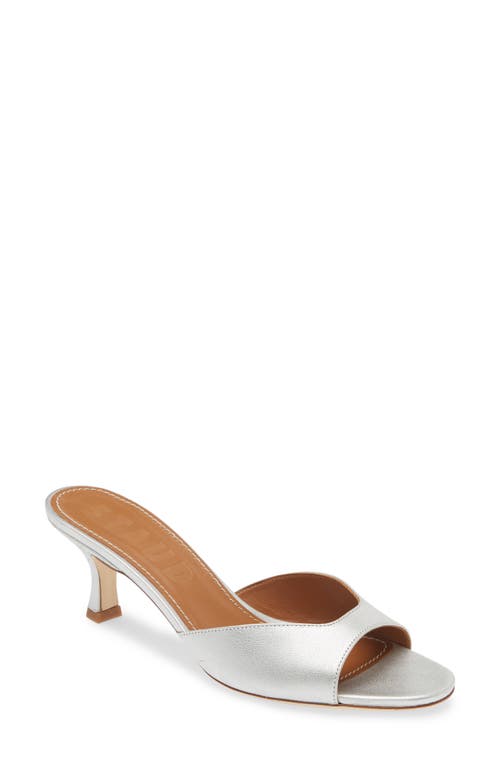 Shop Staud Brigitte Kitten Heel Slide Sandal In Silver