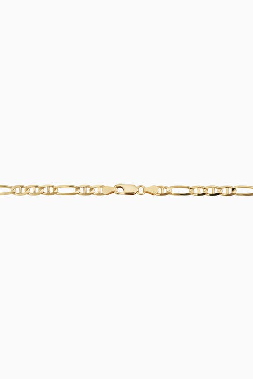 Oradina Men's 14k Yellow Solid Gold Figarucci Bracelet In Yellow Gold