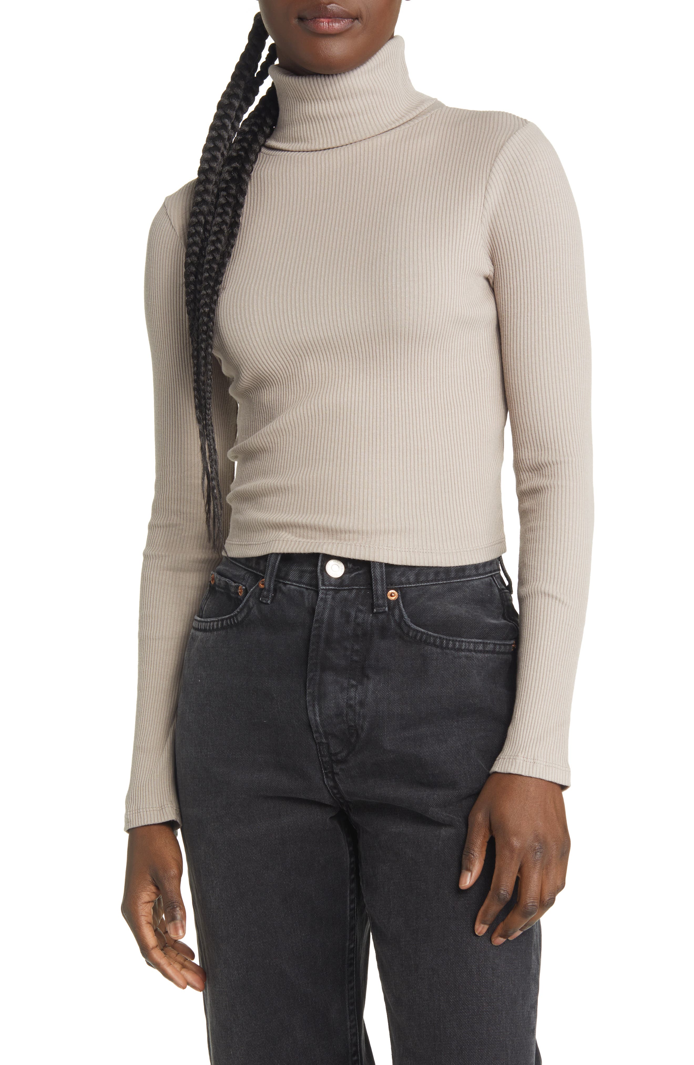 Topshop Ribbed Stretch Cotton 