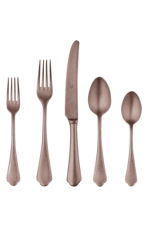 Mepra Dolce Vita Pewter 5-Piece Place Setting in Rose Gold